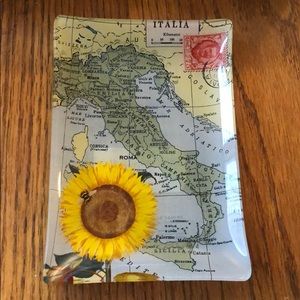Small tray / dish - with flower and Italy
